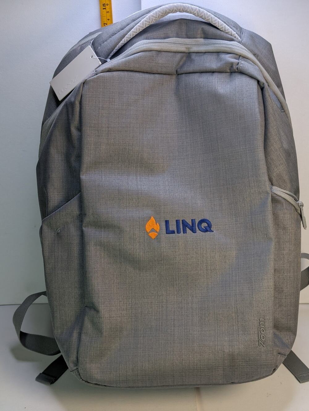 Leed's ZOOM Laptop Backpack Gray LINQ Corporate Logo New With Tags Travel Bag
